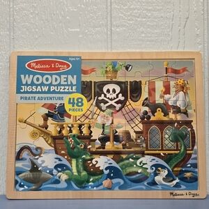New Melissa & Doug Pirate Ship Wooden Jigsaw Puzzle - Blue, Green, Black